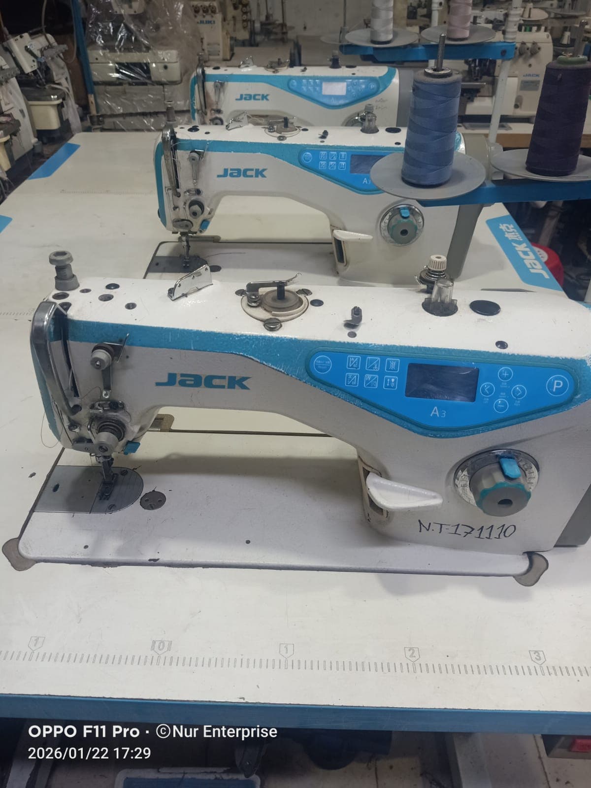 Jack lockstitch machines in our workshop